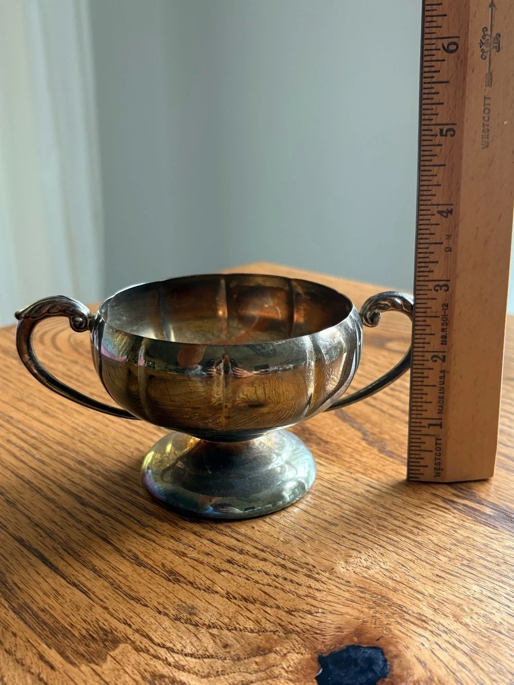Viking Plate from Canada tray, Elegance EP Brass sugar & creamer